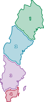 Karta över Sverige med fokus på elområde 2