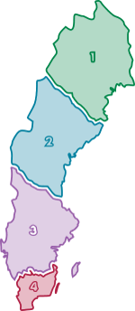 Karta över Sverige med fokus på elområde 3